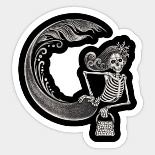 Mermaid skull. Sticker